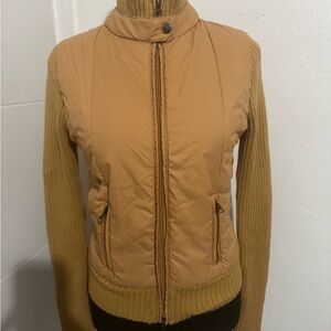 Take Out Tan Vest with Knit Sleeves